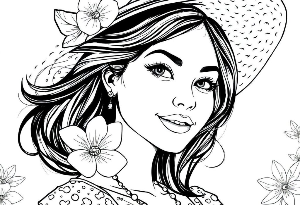 DESENHO DE MULHER BELEZA E FORÇA FEMININA EM VÁRIOS TRAÇOS