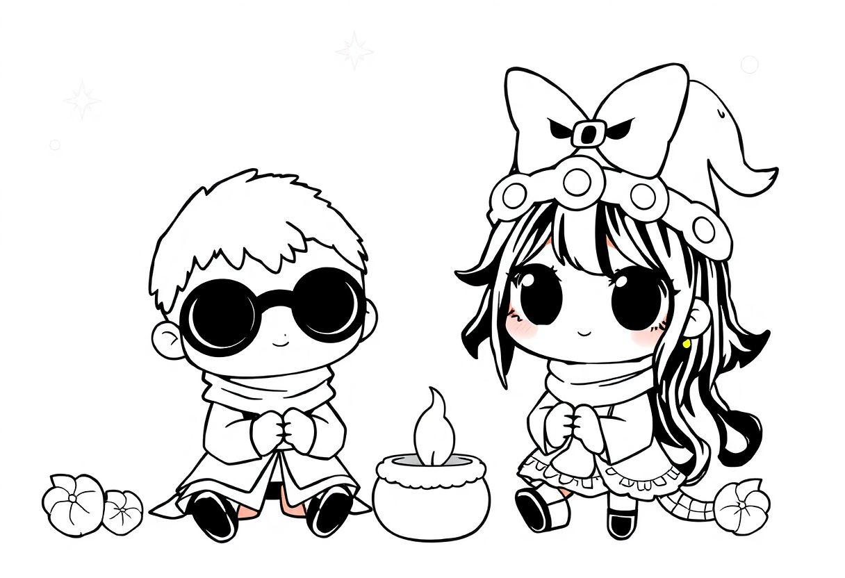 DESENHO DE NATAL FOFO PERSONAGENS NATALINOS EM ESTILO KAWAII
