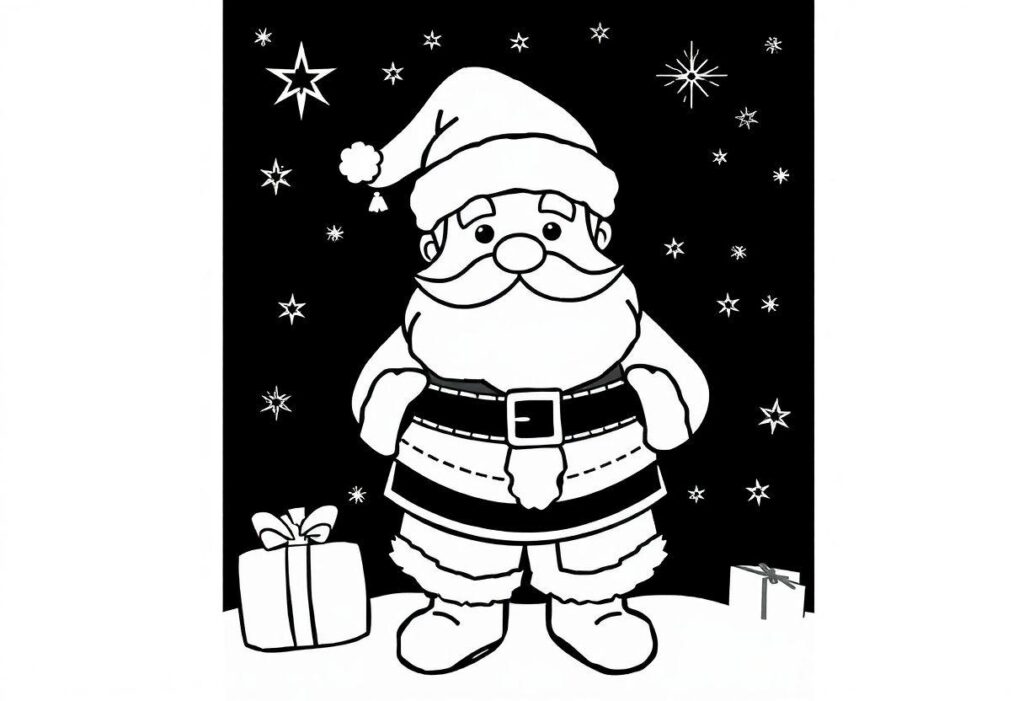DESENHO DE PAPAI NOEL PARA COLORIR ATIVIDADES DE NATAL PARA CRIANÇAS