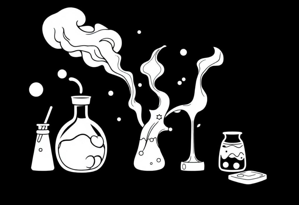 DESENHO DE QUIMICA ELEMENTOS CIENTÍFICOS PARA TRABALHOS ESCOLARES