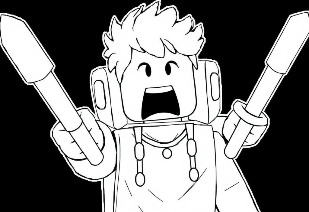 DESENHO DE ROBLOX PERSONAGENS DO SEU JOGO FAVORITO NO PAPEL