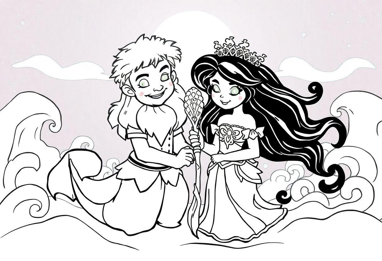 DESENHO DE SEREIA A MAGIA DOS MARES PARA COLORIR E SONHAR