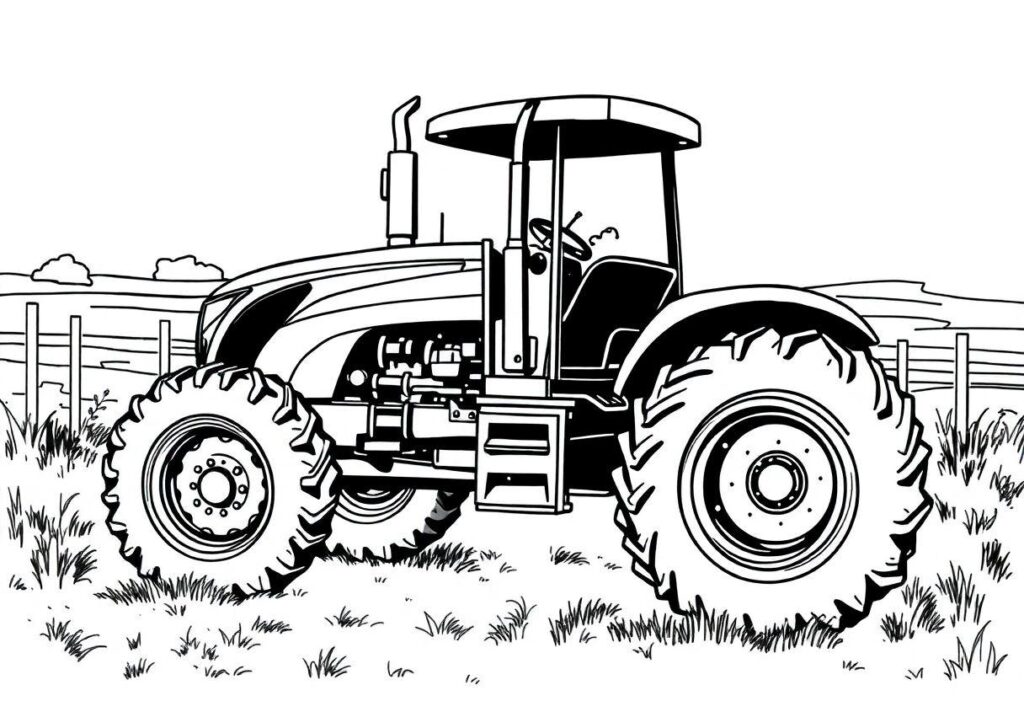 DESENHO DE TRATOR MÁQUINAS DO CAMPO PARA QUEM GOSTA DE OBRAS