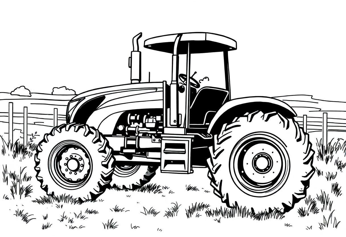 DESENHO DE TRATOR MÁQUINAS DO CAMPO PARA QUEM GOSTA DE OBRAS