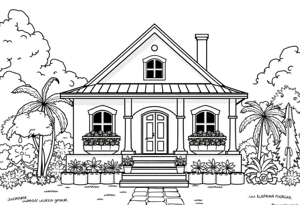 DESENHO DE UMA CASA PROJETOS CRIATIVOS E MORADIAS PARA PINTAR