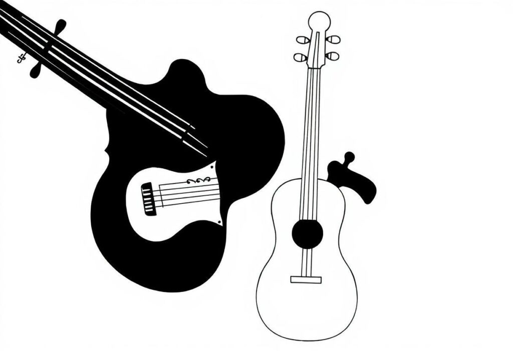 DESENHO DE VIOLÃO INSTRUMENTOS MUSICAIS PARA QUEM AMA MÚSICA