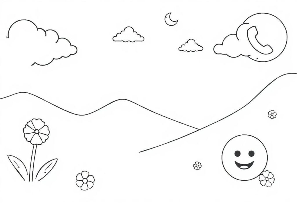 DESENHO DE WHATSAPP ÍCONES E EMOJIS DA REDE SOCIAL PARA ARTE