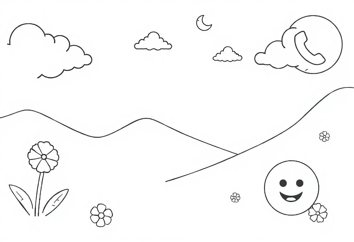 DESENHO DE WHATSAPP ÍCONES E EMOJIS DA REDE SOCIAL PARA ARTE